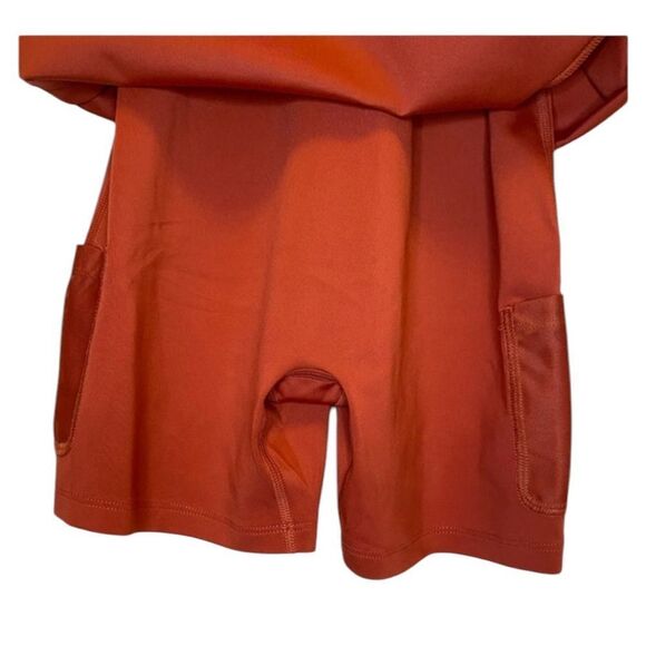 Girlfriend Collective Naomi Lined Mini Workout Dress in Lava Red L - Picture 5 of 6